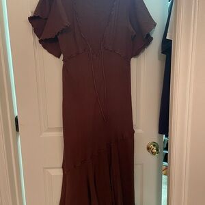 Free People Chocolate Brown Maxi Dress